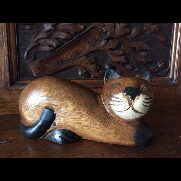 Vintage Hand Carved Wooden-Shelf Cat😺 - Picture 2 of 13